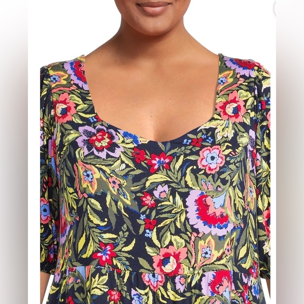 Terra & Sky Women's Plus Size Tiered Maxi Dress size 14W - Picture 2 of 10